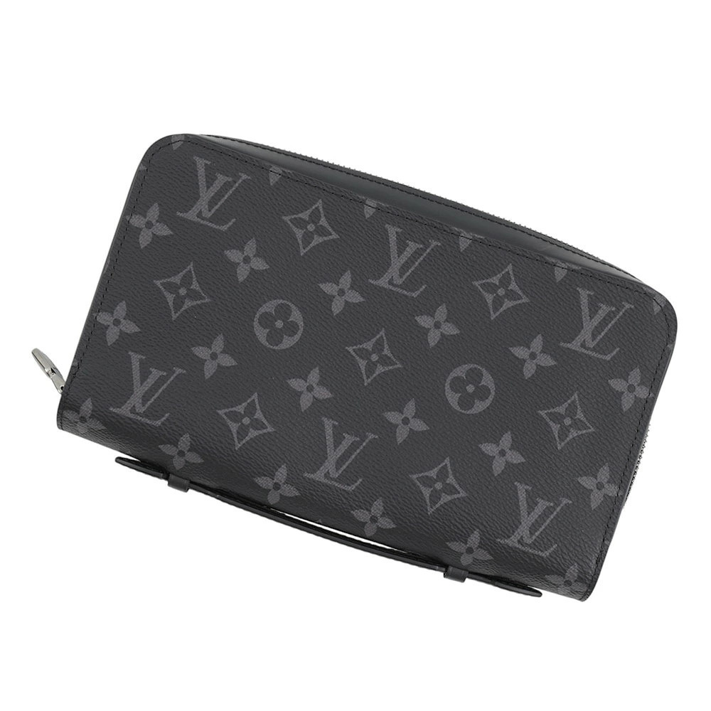 Louis Vuitton Monogram Zippy Wallet Long Wallet Canvas Leather Eclipse Black